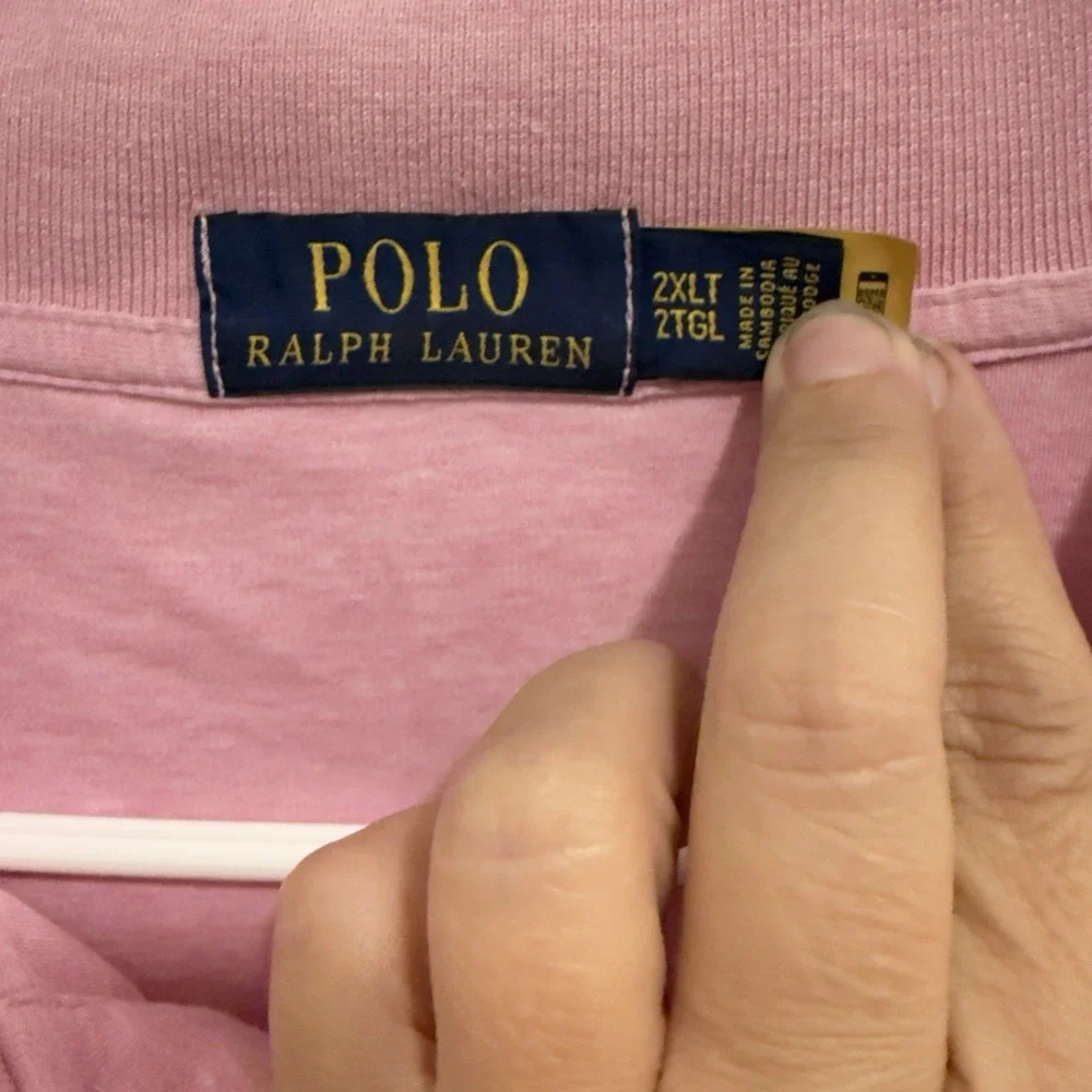 Polo Ralph Lauren Men's Pink Polo Shirt Size 2XLT